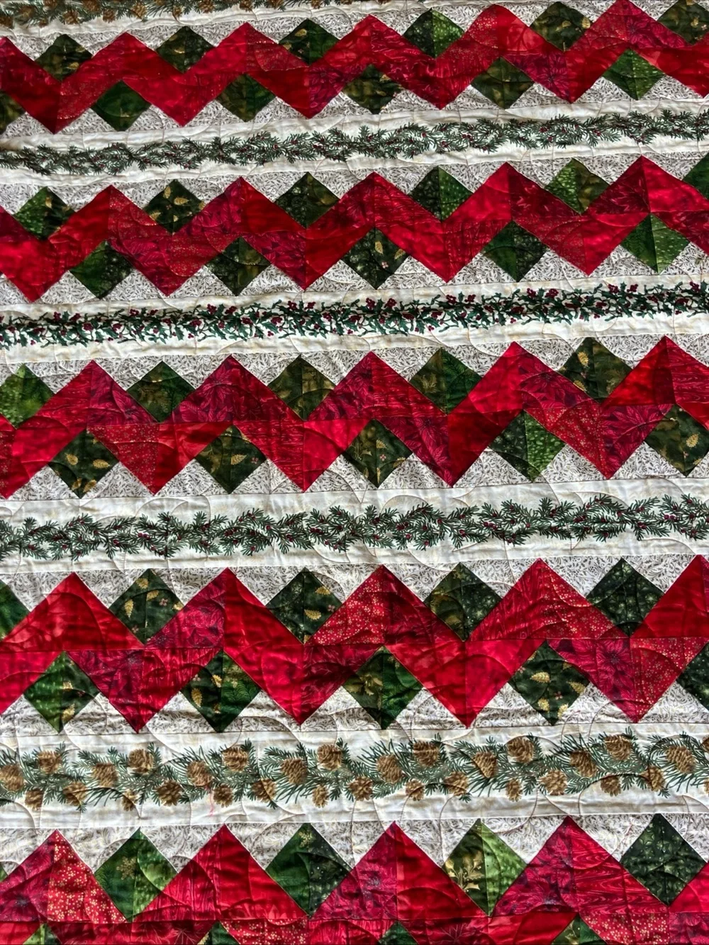 handmade Christmas chevron quilt Full Size